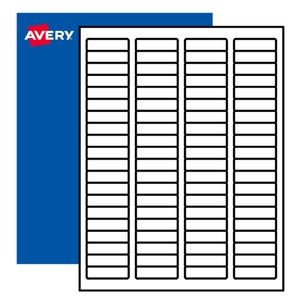 Avery #48467 1/2" x 1-3/4" Blank White Rectangle Return Address Labels
